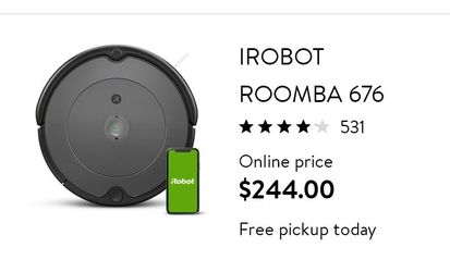 iRobot® Roomba® 676 Robot Vacuum-Wi-Fi Connectivity, Personalized Cleaning  Recommendations, Works with Google, Good for Pet Hair, Carpets, Hard