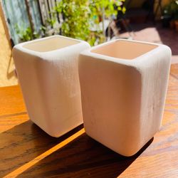 Ceramic Bisque Figure Vase set of 2
