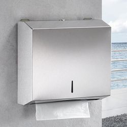 Stainless Steel Paper Towel Dispenser Wall Mount, TOBEFORT Comercial Hand Towel Dispenser with Lock, Trifold/C Fold Paper Towel Holder for Bathroom Ki