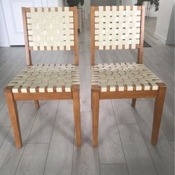Solid Wood And Leather Dining Chairs