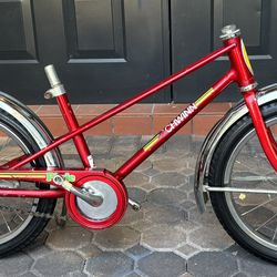 Vintage Schwinn Red Pixie Bicycle Original ( Missing seat, pedals handlebars ) 
