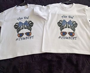 Custom Little Girls Cowboys shirts