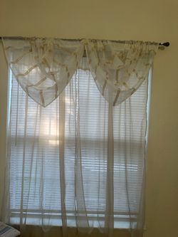 10 dollars each window curtain panel and valances i have 3 big boxes