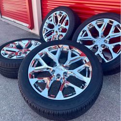 22" Chrome 2025 GMC Sierra Yukon Denali AT4 Ultimate SLT AT4X Rims Tires