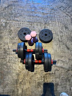 Adjustable Dumbbell Set with Weight Plates
