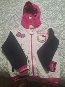 Hello Kitty quilted hoodie  for 5 dollars. Size 7/8