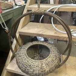 LOW PRICE MOVING- GORGEOUS HANGING PLANTER WICKER RATTAN