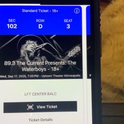 Waterboys Concert Tickets (2) At Uptown Theatre Minneapolis 