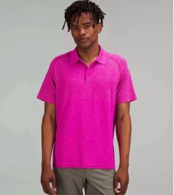 LULULEMON Metal Vent Tech Polo 2.0 Shirt in Pink Clay/Purple Highlight, Men's XL