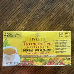 NWT Turmeric Tea Assortment - Herbal Supplement 42 tea bags 