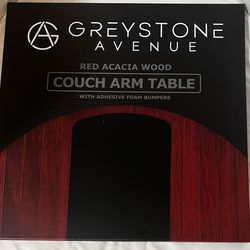 Greystone Ave. Cherry Couch Arm Table - Non-Slip Silicone Top & Waterproof Base Sofa Arm Tray, 