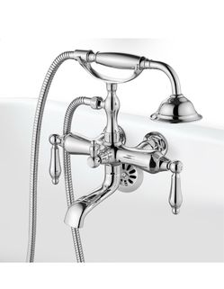 Chrome Clawfoot Tub Faucet with Hand Shower