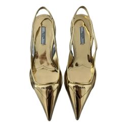 PRADA gold Kitten Heels 