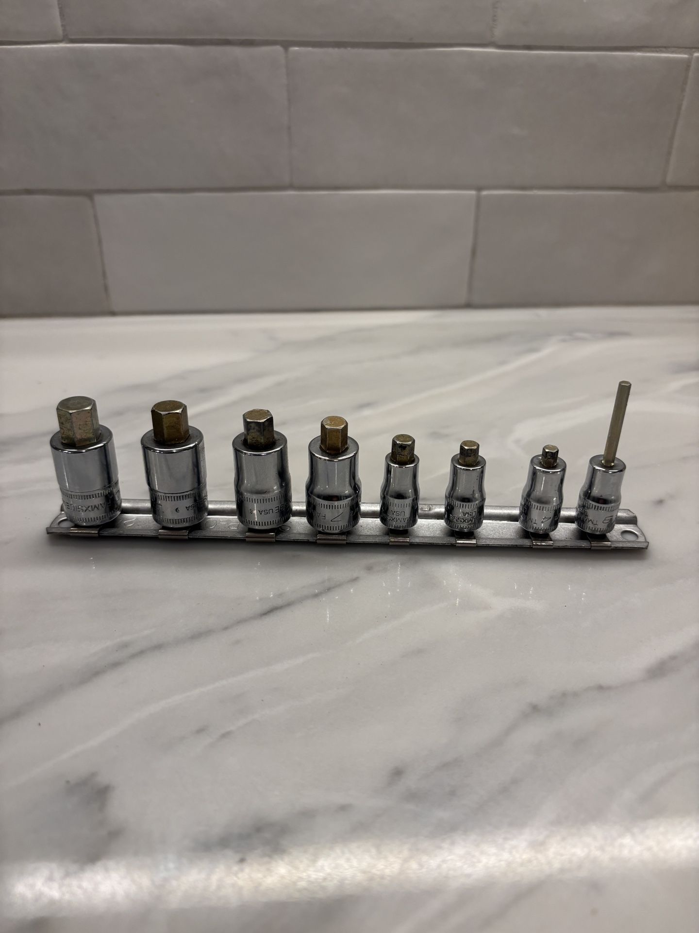 Snap-on 3/8” Drive Metric Hex Bit Stubby Sockets FAMXS10E