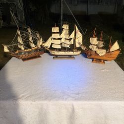 Vintage Detailed Wooden Model Sailing Ships Collection Price is for each 1