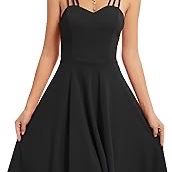 GRACE KARIN Women's Spaghetti Strap V Neck Sleeveless Cocktail Casual Swing A Line Club Party Dress