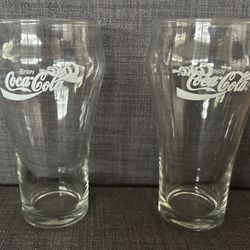 Vintage Coca-Cola Tumblers - Set Of 2 - Clear