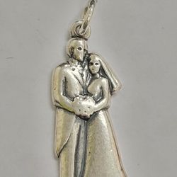 retired James Avery sterling silver bride and groom wedding charm