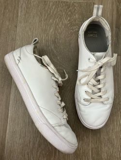 TOMS Shoes Womens 8.5 TRVL Lite Casual Low Sneakers White Leather Lace Up