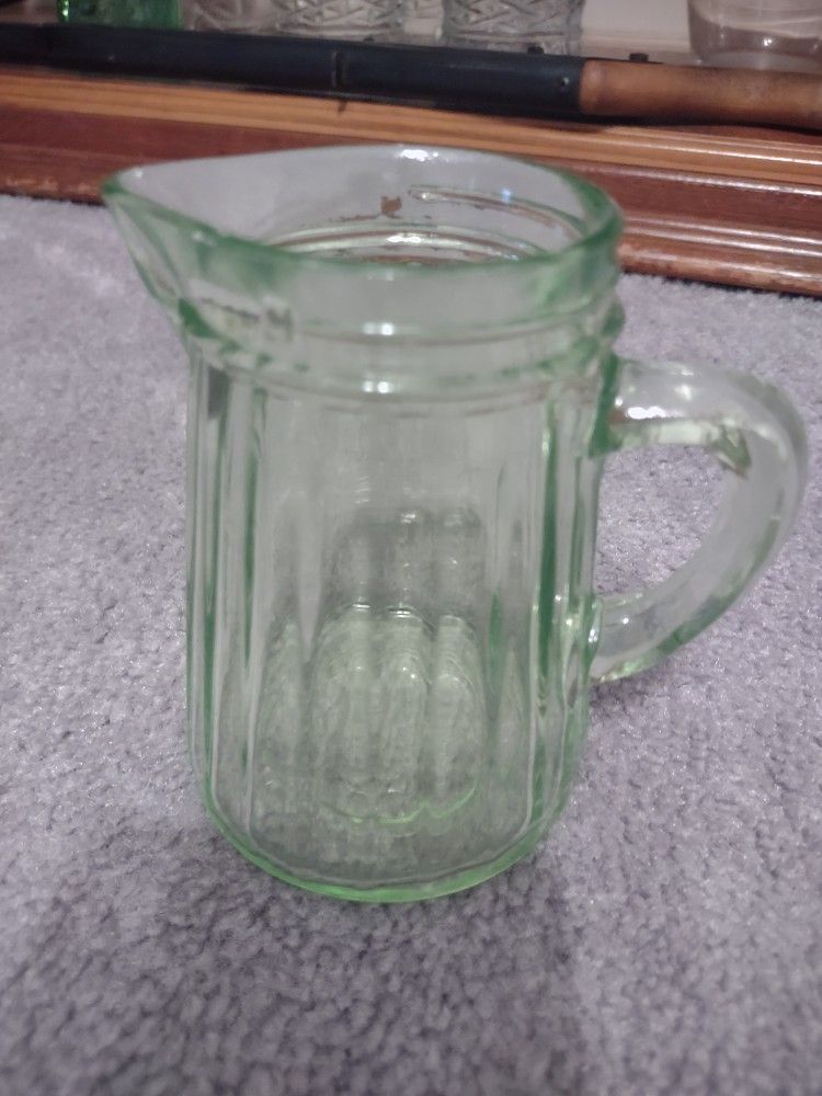 Anchor Hocking Green Depression Glass Pitcher 1930s