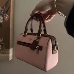 Coach Mini Rowan Satchel Powder Pink Wine Multi 