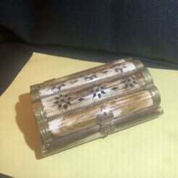 Vintage Camel Bone &Brass Jewelry Trinket Box Available Read Description 
