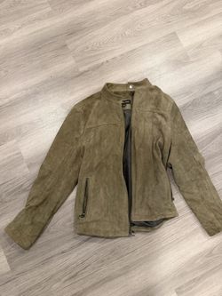 Michael Kors Men’s Olive Suede Leather Jacket – Size XL