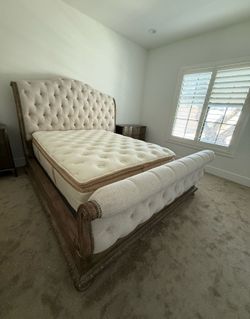 Luxury Ethan Allen Bed Frame + 2 Matching Nightstands – Premium Quality