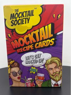 Mocktail Society Recipe Cards 50 Premium Non-Alcoholic for Cocktails