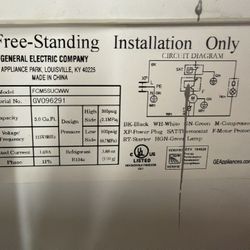 G E Free Standing Freezer