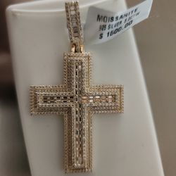 14k Gold Over 925 Sterling Silver and 8ctw  Moissanite 