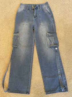 Emmiol Ribbon Pocket Cargo Jeans NEW