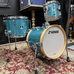 Sonor Martini 3pc Turquoise Galaxy Sparkle Drum Set