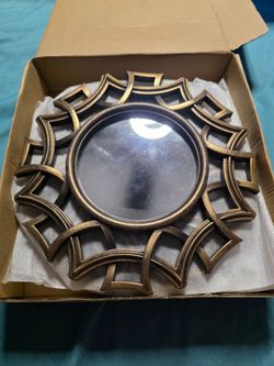 Set of 3 Decorative Bronze Sunburst Wall Mirror