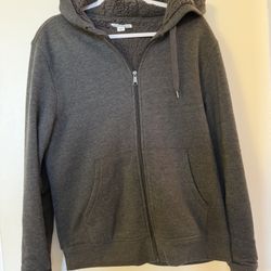 Men’s Size Small Sherpa Lined Fleece Hoodie Full Zipper Jacket 