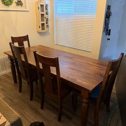 Dining Table With Bench & 4 Chairs