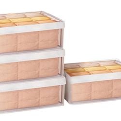 OZPYKAE 4Pcs/Pack PVC Clothing Storage Bins with Metal Frame