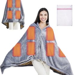 Cordless Portable Wearable Heated Throw Blanket
