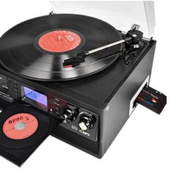 LP Vinyl player with Bluetooth , cassete,  radio , recorder