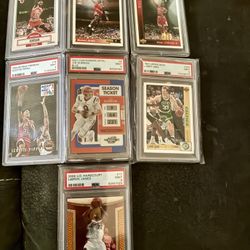 Jordan,Pippen,Bird,Burrow And LeBron James Graded Card Lot