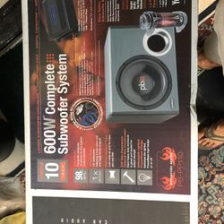 600W PowerBass Complete Subwoofer System W/ Capacitor New in Box