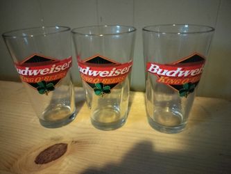 Budweiser King -O-Beers Pint Glasses (3)