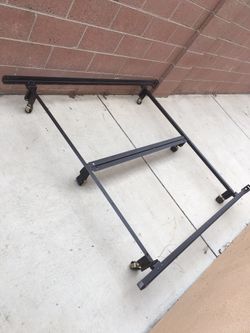 Heavy duty metal bed frame full size with wheels