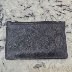 Coach Zip Card Case In Signature Canvas