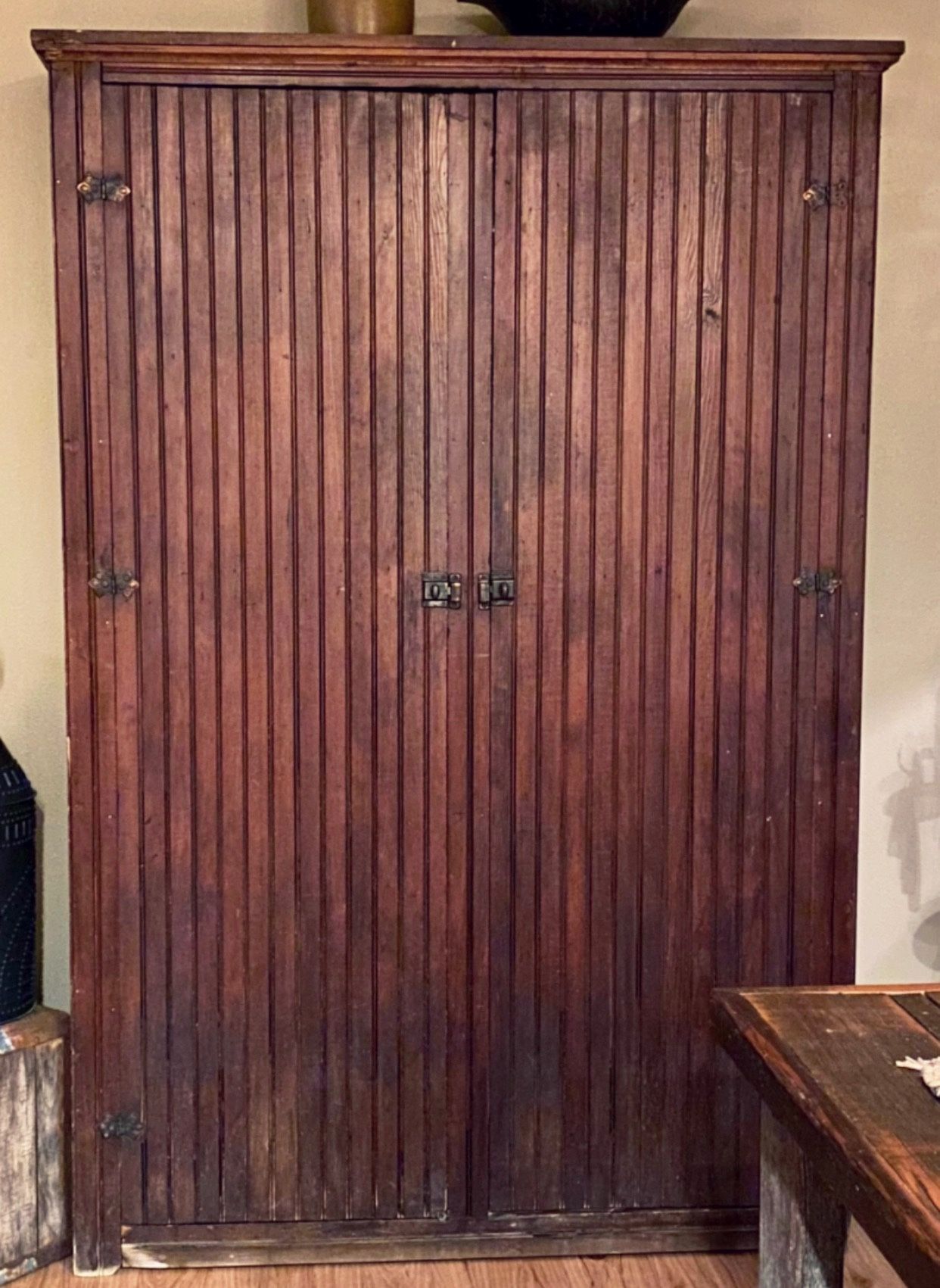 Antique Bead Board Cabinet