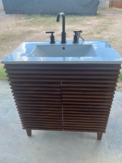Modern Bathroom Vanity with Sink and Faucet