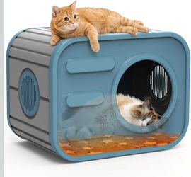 Outdoor Cat House-Weatherproof Heavy-Duty Durable Feral Cat Shelter