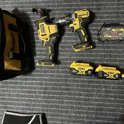 Dewalt Saw, Drill Driver And Batteries.