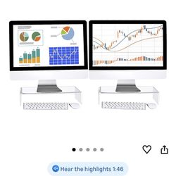 Set Of 2 Monitor Stands
