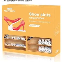 AQUAPRO Stackable Shoe Organizers, Adjustable Space Saving Shoe Rack with Double Holder for Closet Organization, 20 Pack, White